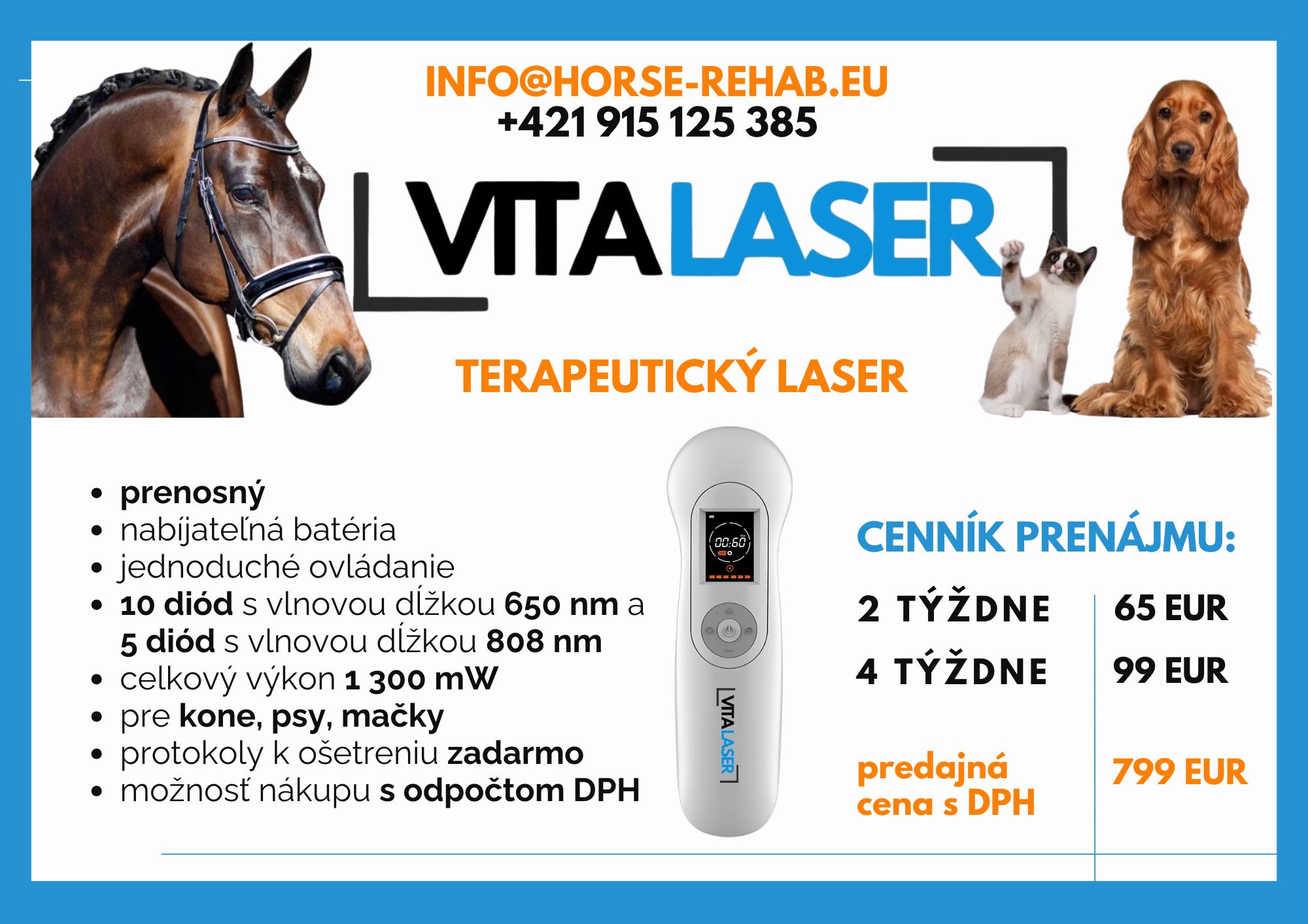 VITALASER (cold laser) prenájom 1 mesiac